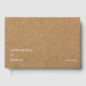 Minimalistische rustieke faux kraft niet-foto brui gastenboek (Voorkant)