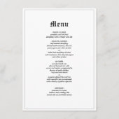 Minimalistische rustieke gotische elegante bruilof menu (Voorkant)
