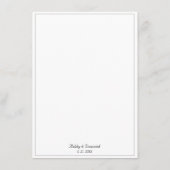 Minimalistische rustieke gotische elegante bruilof menu (Achterkant)