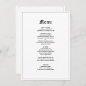 Minimalistische rustieke gotische elegante bruilof menu (Voorkant / Achterkant)