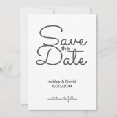 Minimalistische Rustieke Handgeschreven Save the D Kaart (Voorkant)