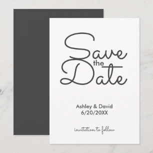 Minimalistische Rustieke Handgeschreven Save the D Kaart