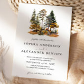 Minimalistische rustieke herfst bos bruiloft uitno kaart