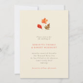 Minimalistische rustieke herfstbladeren bruiloft kaart (Voorkant)