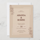 Minimalistische rustieke huwelijksuitnodiging kaart (Voorkant)