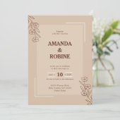 Minimalistische rustieke huwelijksuitnodiging kaart (Staand voorkant)
