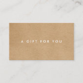 Minimalistische Rustieke Kraft Cadeaudoos  Klantenkaartje (Voorkant)