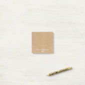 Minimalistische Rustieke Kraft Script Persoonlijk Post-it® Notes (Op bureau)