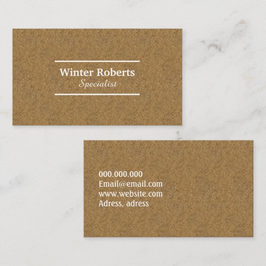 Minimalistische rustieke kraftpapier professional visitekaartje (Voorkant / Achterkant)