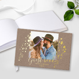 Minimalistische Rustieke Landelijke Foto Huwelijk Gastenboek
