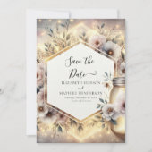 Minimalistische rustieke Mason Jar bruiloft Save The Date (Voorkant)