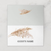 Minimalistische rustieke pampas gras bruiloft plaa plaatskaartje (Buitenkant ongevouwen)