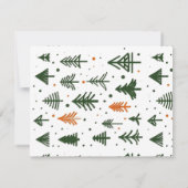 Minimalistische rustieke Pine Kerstmis Notitiekaartje (Achterkant)