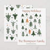 Minimalistische rustieke Pine Kerstmis Notitiekaartje (Voorkant / Achterkant)