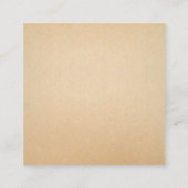 Minimalistische rustieke QR-code Kraft Vierkante Visitekaartje (Achterkant)
