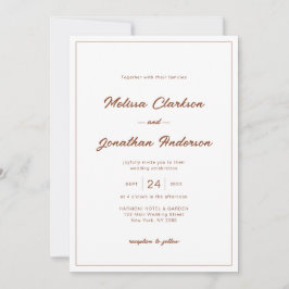 Minimalistische rustieke terracotta grens script b kaart