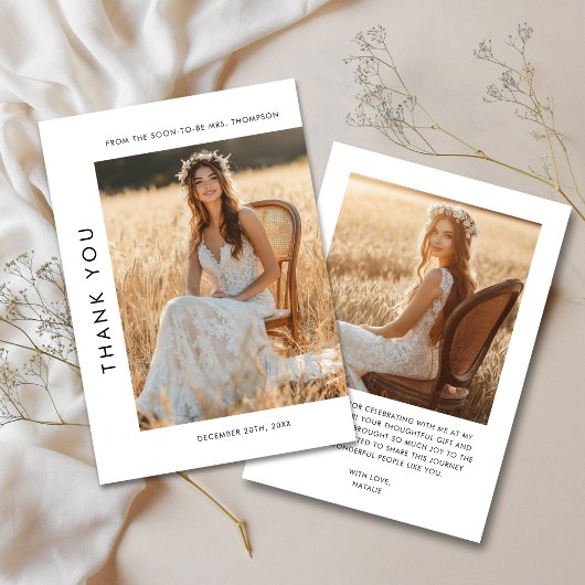 Minimalistische Rustieke Typografie Bruidsborrel F Bedankkaart