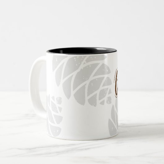 Minimalistische rustieke Typografie koffie tijd ge Tweekleurige Koffiemok (Voorkant links)