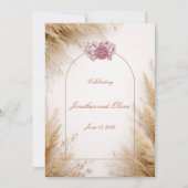 Minimalistische Rustieke Uitnodiging met Blush Acc (Voorkant)