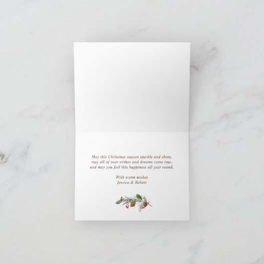 Minimalistische rustieke vrolijke kerst 5 FOTO'S B Feestdagen Kaart (Binnen)