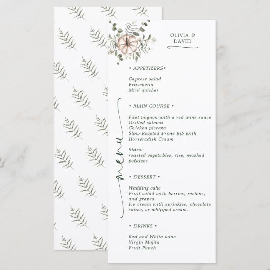Minimalistische Rustieke Waterverf Pompoen Herfst Menu (Voorkant / Achterkant)