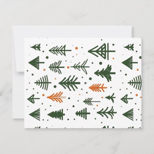 Minimalistische Rustische Dennen Kerstmis Notitiekaartje (Achterkant)