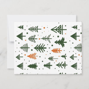 Minimalistische Rustische Dennen Kerstmis Notitiekaartje
