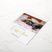 Minimalistische ruwe jaar hond foto folie feestdagenkaart (Gedraaid)