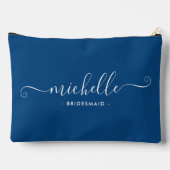 Minimalistische Saffierblauwe Persoonlijke Bruidsm Etui (Achterkant)