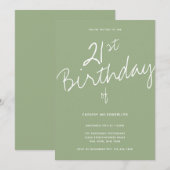 Minimalistische Sage 21ste verjaardag Kaart (Voorkant / Achterkant)