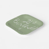 Minimalistische Sage 21ste verjaardag Papieren Bordje (Gebogen)