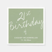 Minimalistische Sage 21ste verjaardag Servet (Voorkant)