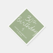 Minimalistische Sage 30e verjaardag Servet (Hoek)