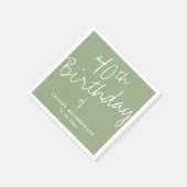 Minimalistische Sage 40e verjaardag Servet (Hoek)