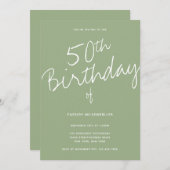 Minimalistische Sage 50e verjaardag Kaart (Voorkant / Achterkant)