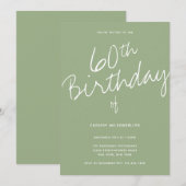Minimalistische Sage 60e verjaardag Kaart (Voorkant / Achterkant)