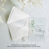 Minimalistische Sage Eucalyptus Script Wedding Acryl Uitnodigingen