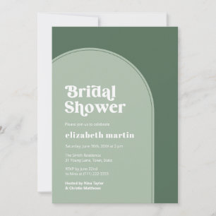 Minimalistische Sage Green Arch Vrijgezellenfeest Kaart