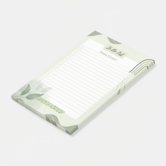 Minimalistische Sage Green Botanische To-Do Lijst Post-it® Notes (Schuin)