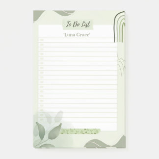 Minimalistische Sage Green Botanische To-Do Lijst Post-it® Notes
