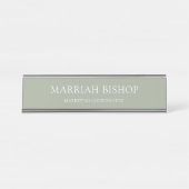 Minimalistische Sage Green Business Bureau Naambordje (Voorkant)