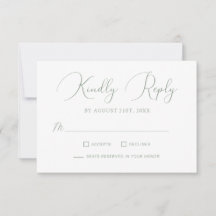Minimalistische Sage Green Calligraphy Script Wedd