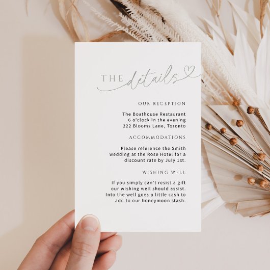 Minimalistische Sage Green Detail Kaart met Hart