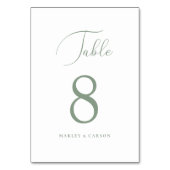 Minimalistische Sage Green Elegant Script Wedding Kaart (Voorkant)