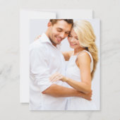 Minimalistische Sage Green Faux Vellum Fotobruilof Kaart (Achterkant)