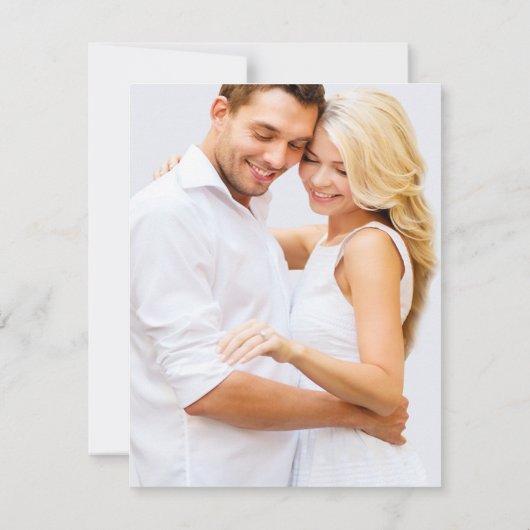 Minimalistische Sage Green Faux Vellum Fotobruilof Kaart (Achterkant)