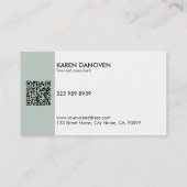 Minimalistische Sage Green Monogram Professional Visitekaartje (Achterkant)