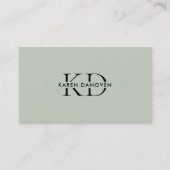Minimalistische Sage Green Monogram Professional Visitekaartje (Voorkant)