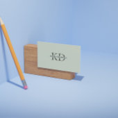 Minimalistische Sage Green Monogram Professional Visitekaartje