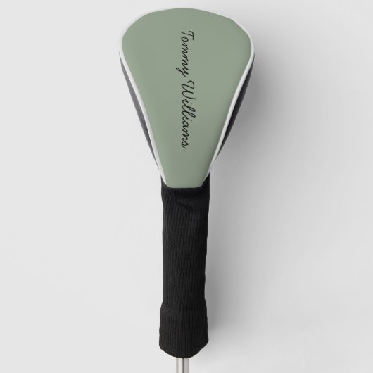 Minimalistische Sage Green Professional Eenvoudig Golfheadcover (Voorkant)